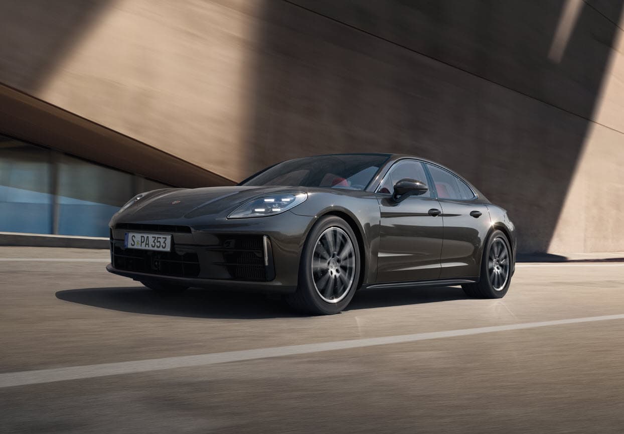 2024 Panamera 4 in Volcano Grey Metallic with 20-inch Panamera Turbo wheels and HD Matrix LED Headlights