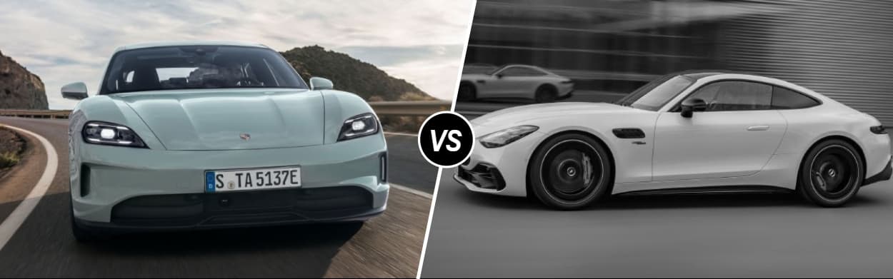 2025 Porsche Taycan vs 2025 Mercedes-AMG GT Coupe in San Luis Obispo, CA
